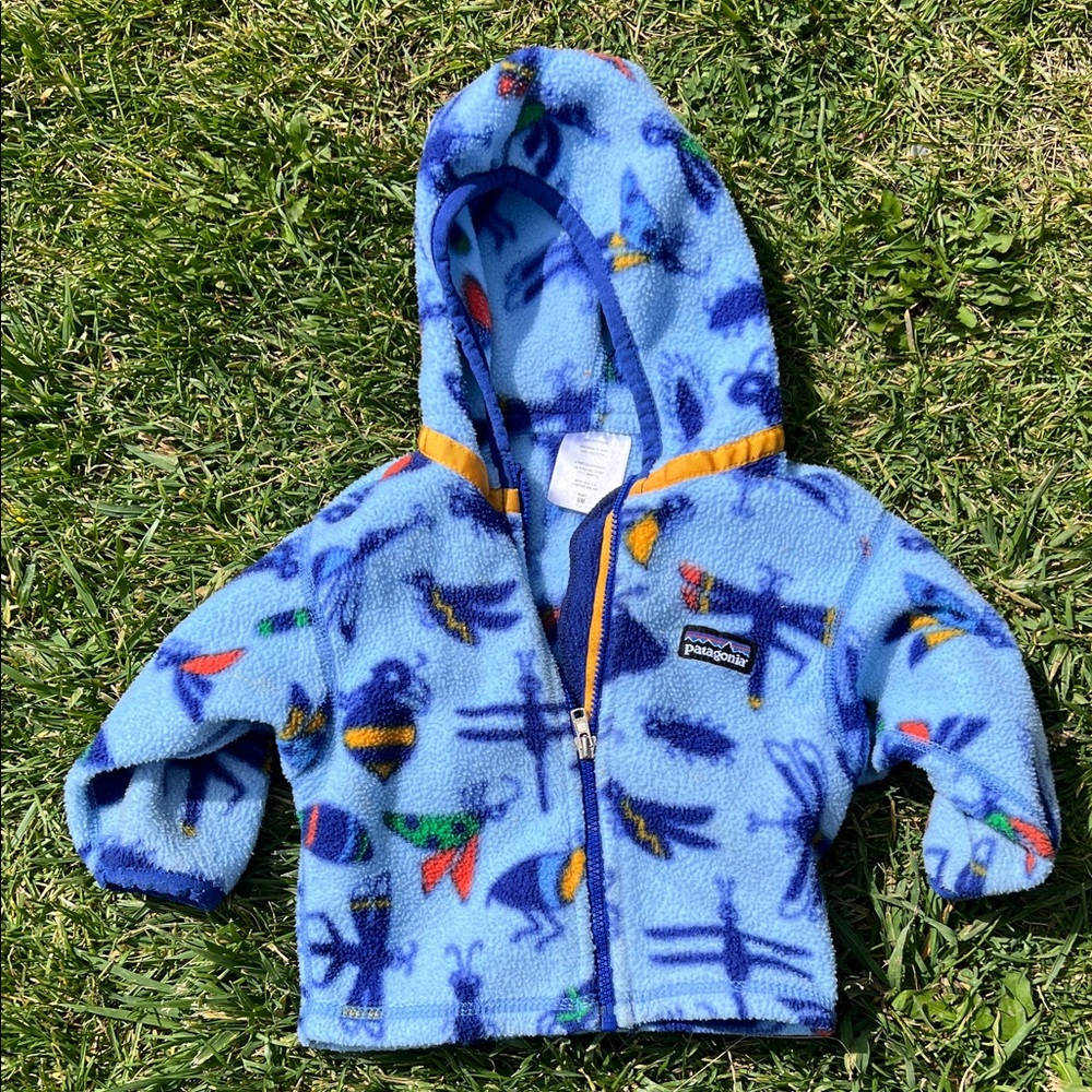 Patagonia Colorful Patterned Blue Baby Fleece